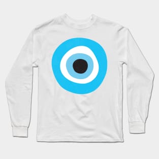 Evil Eye Symbol Light Blue Cyan Long Sleeve T-Shirt